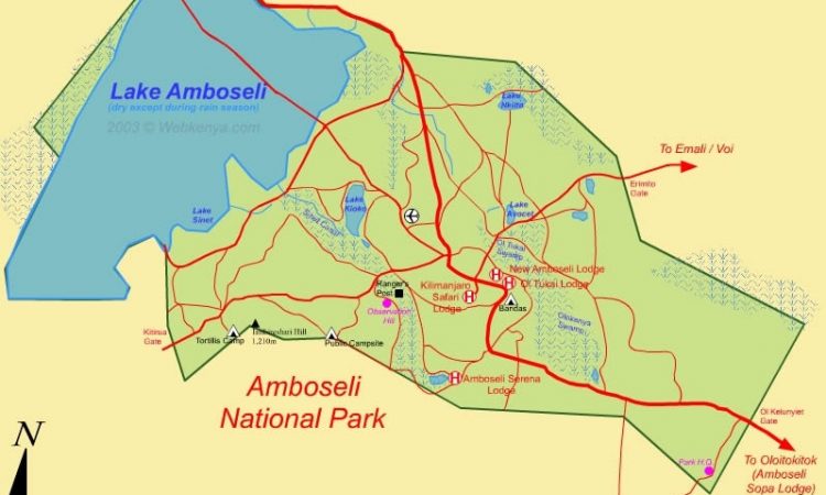 Map of Amboseli National Park